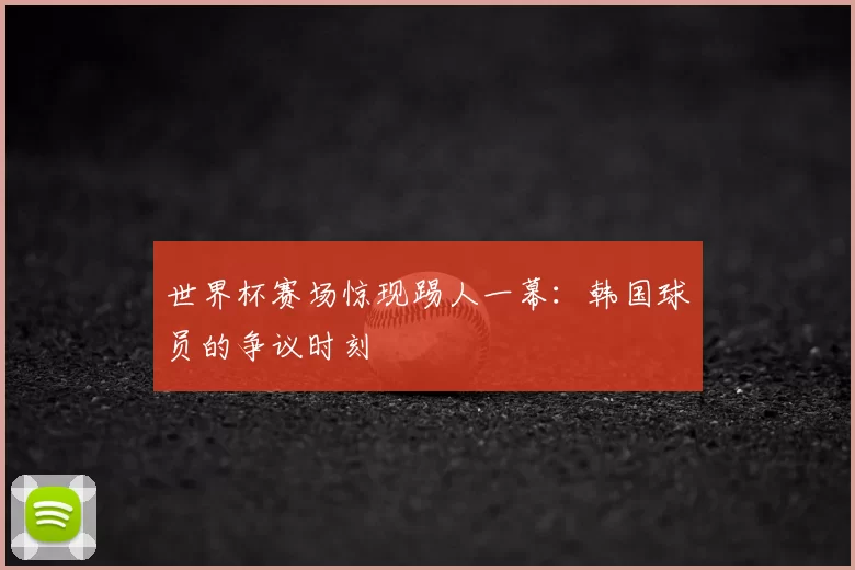 世界杯赛场惊现踢人一幕：韩国球员的争议时刻
